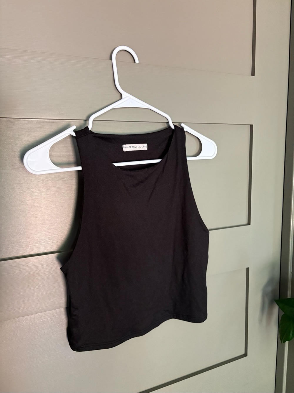 Sincerely Jules Black High-Neck Cropped Tank